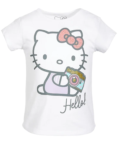 Toddler Girls Short Sleeve Hello Kitty Camera Tee