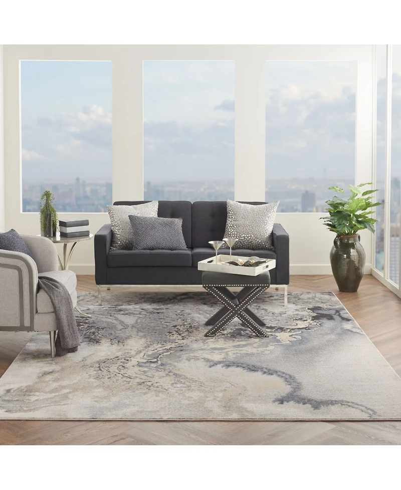 Long Street Looms Samuel SAM08 Gray 9'3" x 12'9" Area Rug