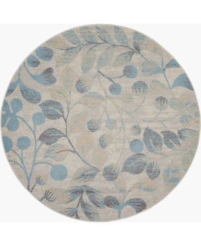 Long Street Looms Peace PEA03 Ivory 5'3" Round Area Rug