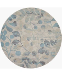 Long Street Looms Peace PEA03 Ivory 5'3" Round Area Rug