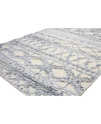 Closeout! Bashian Natural Wool M133 Ivory and Blue 3'6" x 5'6" Area Rug
