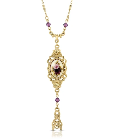 2028 Floral Drop Pendant Necklace