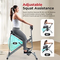 Sunny Health & Fitness Upright Row-n-Ride Rowing Machine Rower for Full Body Workout, Glutes, Squat Assist, and Exercise