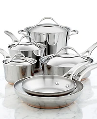 Anolon Nouvelle Copper Stainless Steel Cookware Set, 10 Piece