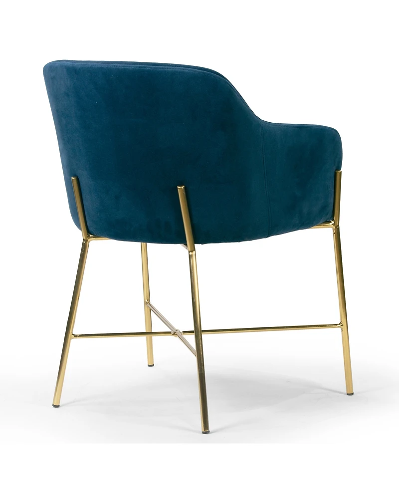 Glamour Home Ana Velvet Arm Dining Chair with Metal Legs