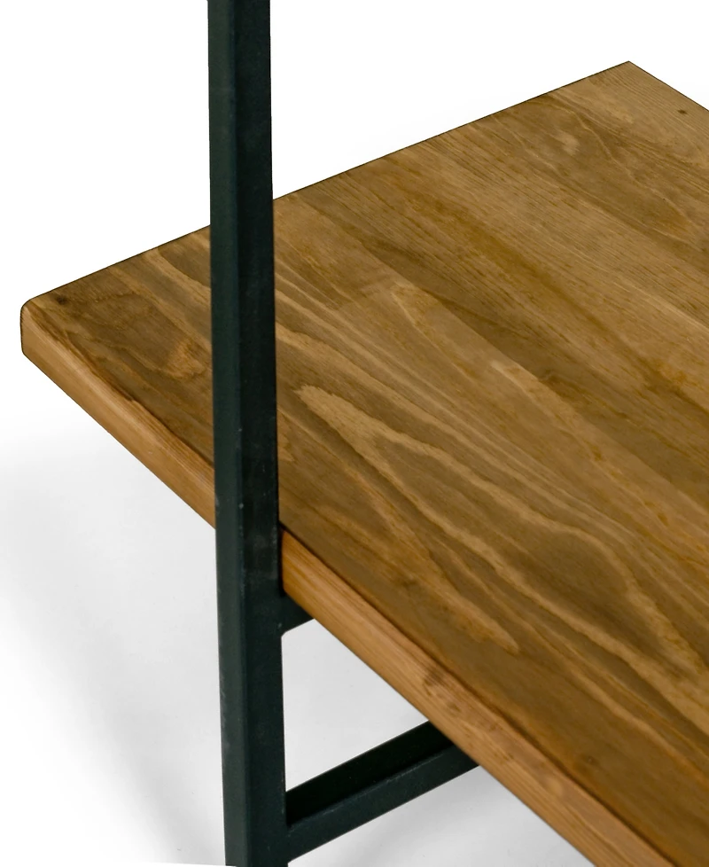 Glamour Home Ailis 56" Pine Wood Metal Frame Etagere Three Wide Shelf Bookcase Media Center