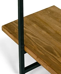 Glamour Home Ailis 56" Pine Wood Metal Frame Etagere Three Wide Shelf Bookcase Media Center