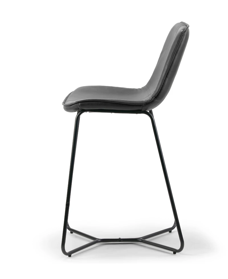 Glamour Home Set of 2 Amery Iron Frame Vintage-like Counter Stool