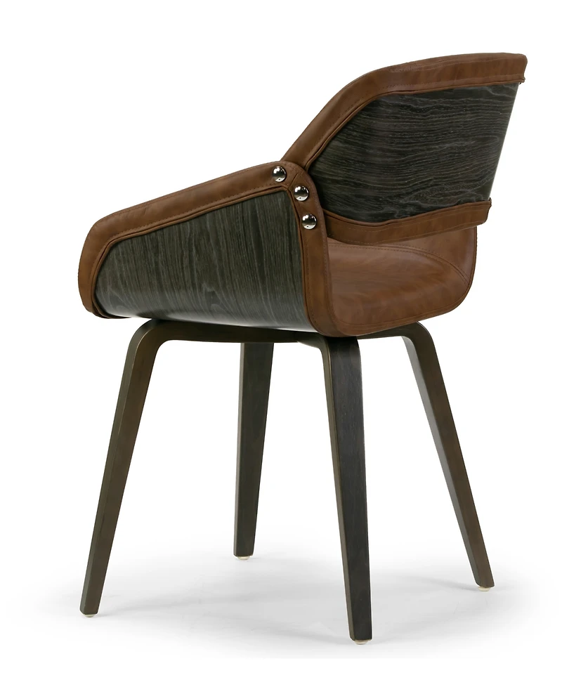 Glamour Home Amal Upholstered Dining Chair with Wood Accent and Bentwood Legs