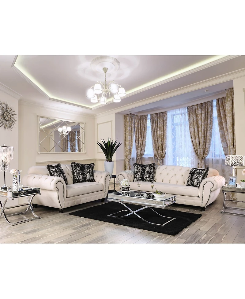 Furniture of America Trelane Upholstered Love Seat