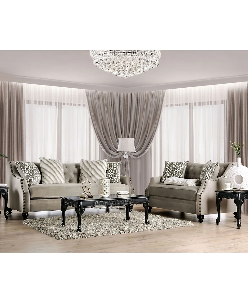 Furniture of America Port Smith Upholstered Sofa