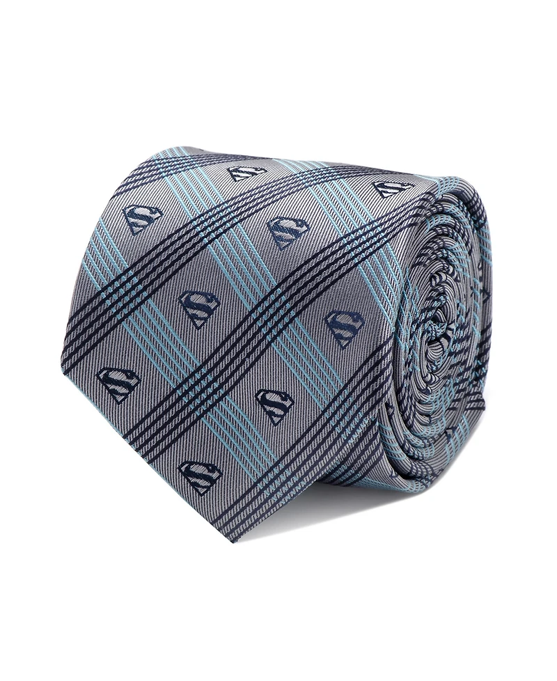 Dc Comics Superman Plaid Men's Tie