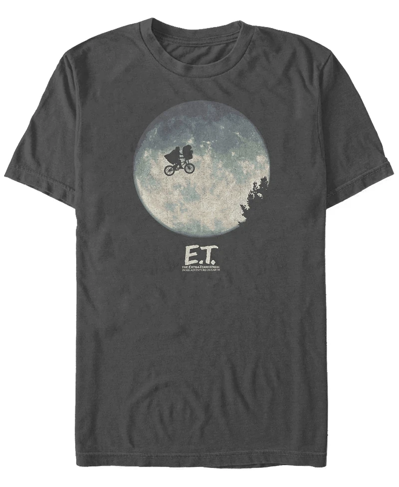 Fifth Sun E.t. the Extra-Terrestrial Men's Infamous Flying Bike Scene Silhouette Logo Short Sleeve T-Shirt