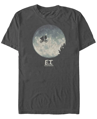 Fifth Sun E.t. the Extra-Terrestrial Men's Infamous Flying Bike Scene Silhouette Logo Short Sleeve T-Shirt