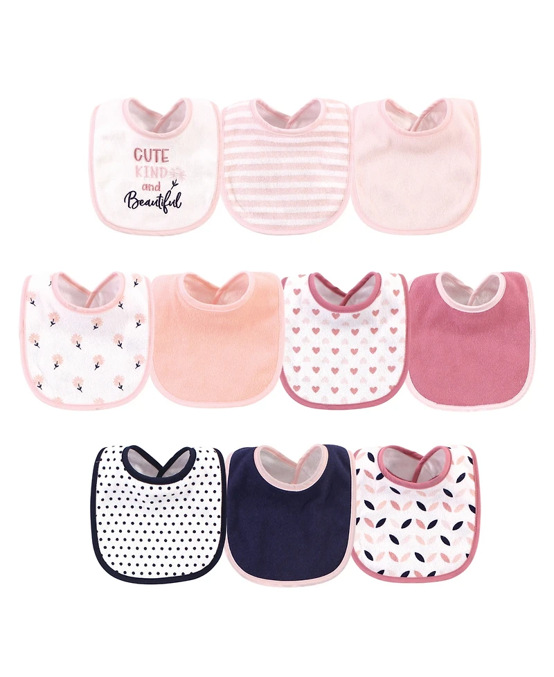 Hudson Baby Girls Cotton and Polyester Bibs