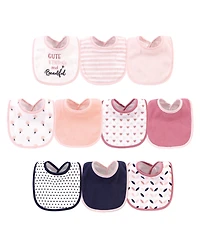 Hudson Baby Girls Cotton and Polyester Bibs