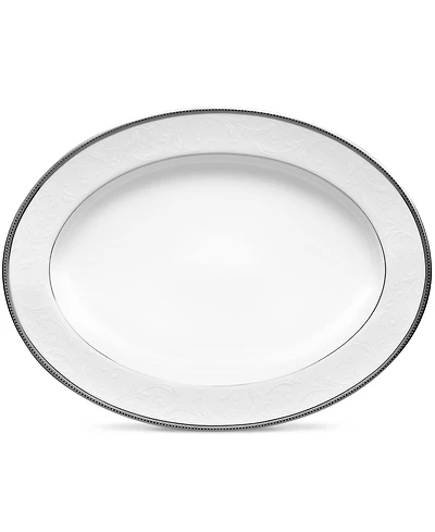 Noritake Regina Platinum Medium Oval Platter 14"