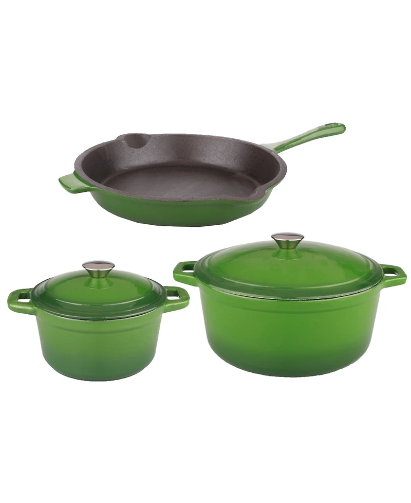 BergHOFF Neo 5pc Cast Iron Dutch Oven Set with 10" Fry Pan