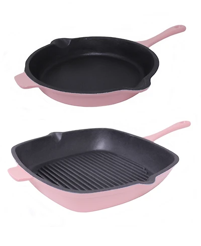 BergHOFF Neo 2pc Cast Iron 10" Fry Pan & 11" Grill Pan Cookware Set