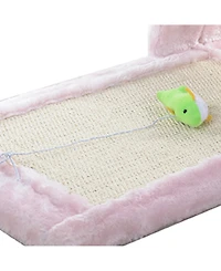Armarkat Rolling Real Wood Cat Scratcher Toy with Sisal Scratching Board for Training - Pink