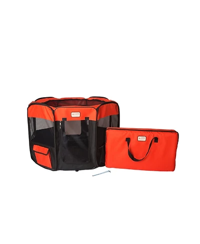 Armarkat PP002R-m Portable Pet Playpen - Black and Red Combo