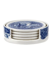 Spode Blue Italian 5-Piece Ceramic Coaster Set