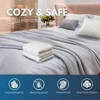 Waterguard Quilted Waterproof and Hypoallergenic Pillow Covers - King Size - 4 Pack