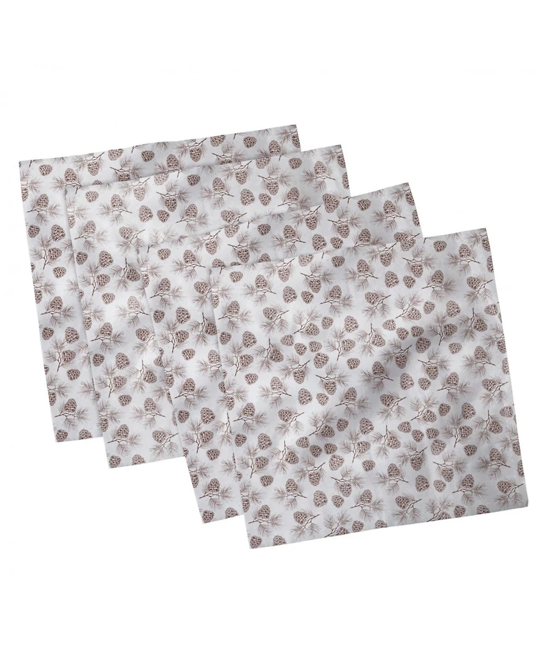 Ambesonne Pine Cone Set of 4 Napkins, 12" x 12"