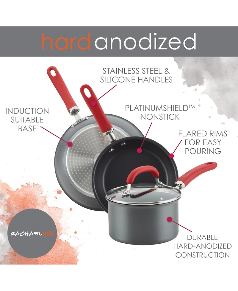 Rachael Ray Create Delicious Hard-Anodized Aluminum 12.5" Nonstick Deep Skillet