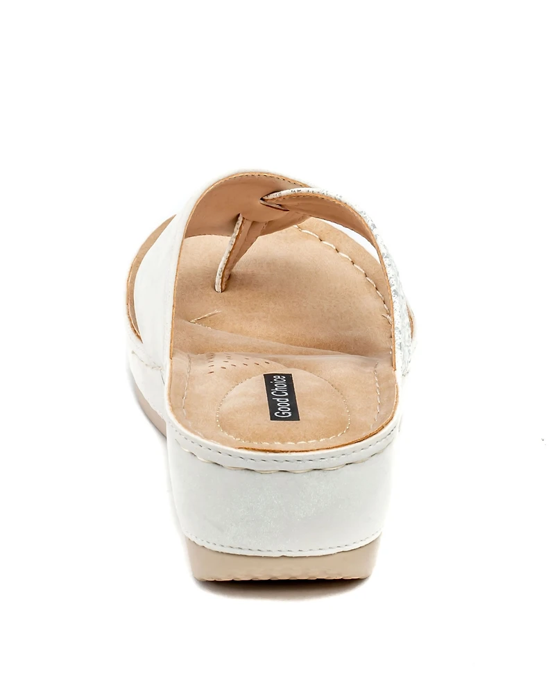 Gc Shoes Women's Dafni Thong Comfort Wedge Sandals