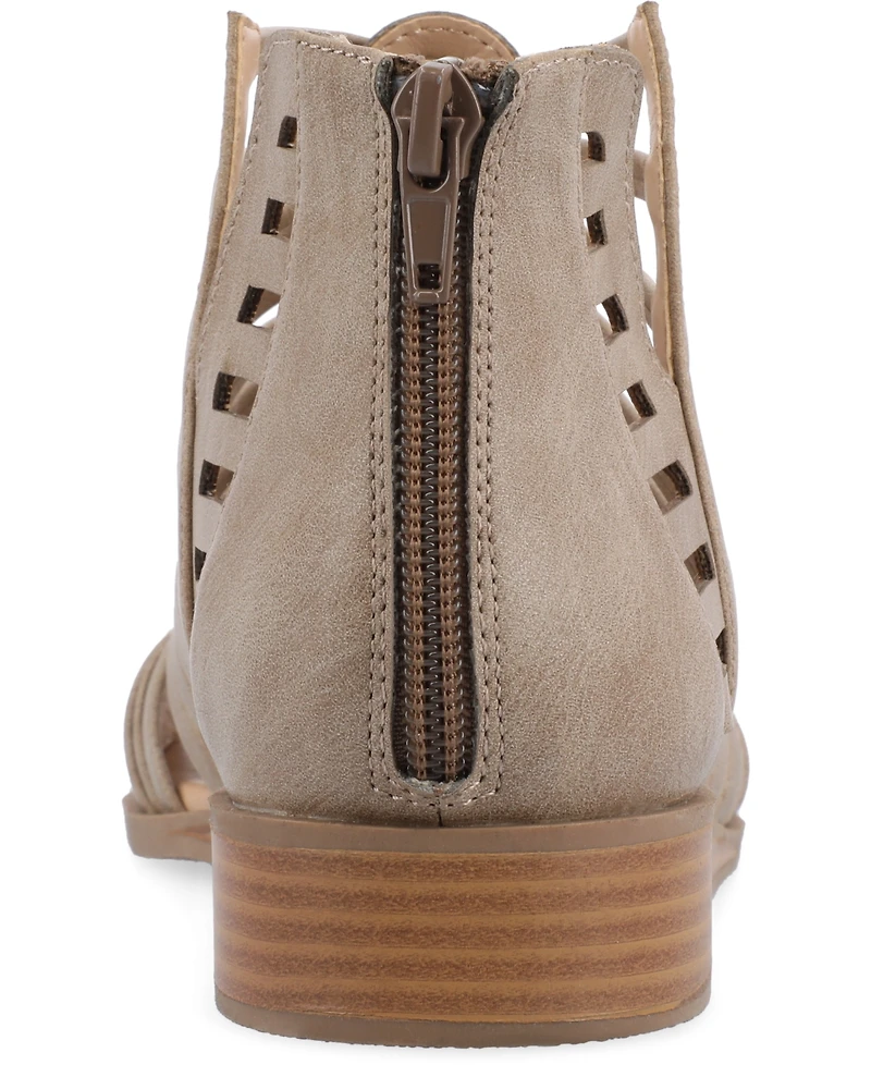 Journee Collection Women's Delilah Gladiator Sliver Wedge Sandals