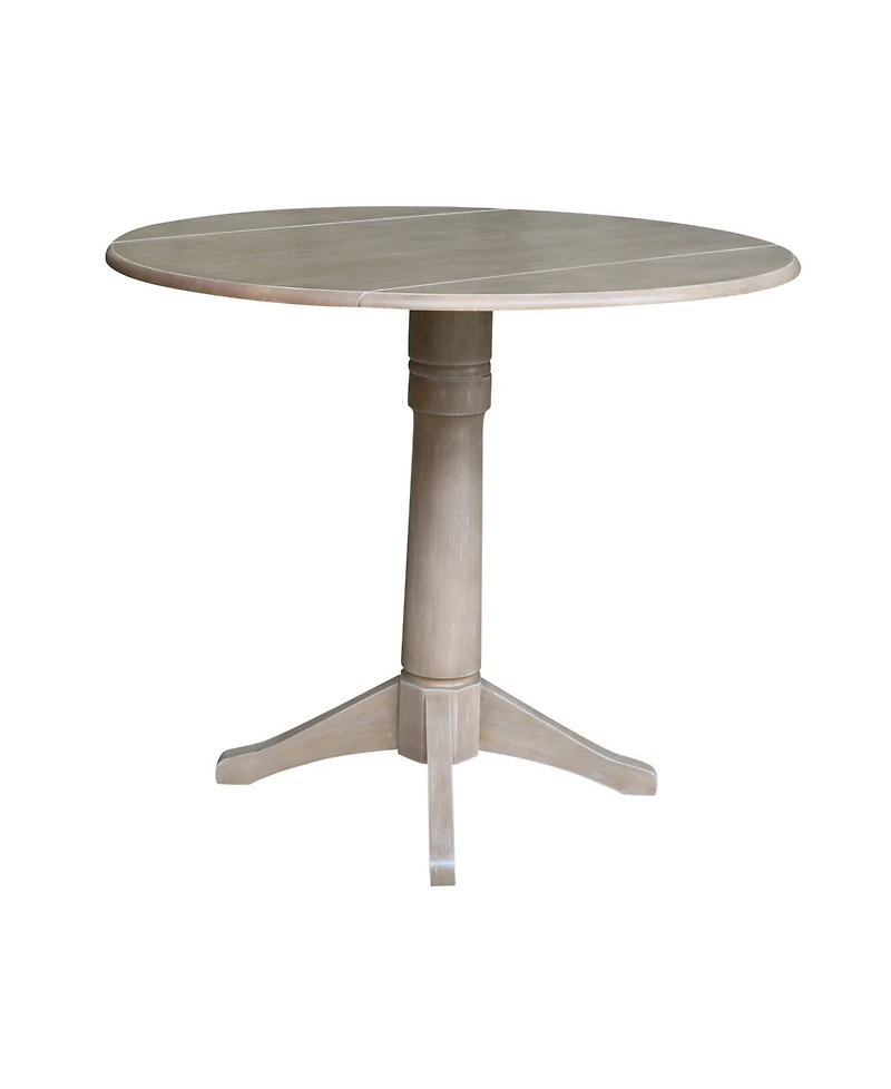 International Concepts 42" Round Dual Drop Leaf Pedestal Table