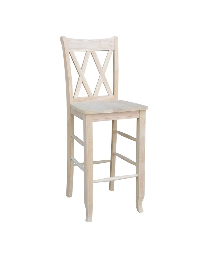 International Concepts Double X-Back Bar Height Stool