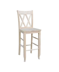 International Concepts Double X-Back Bar Height Stool