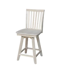 International Concepts Mission Counter Height Stool with Swivel and Auto Return