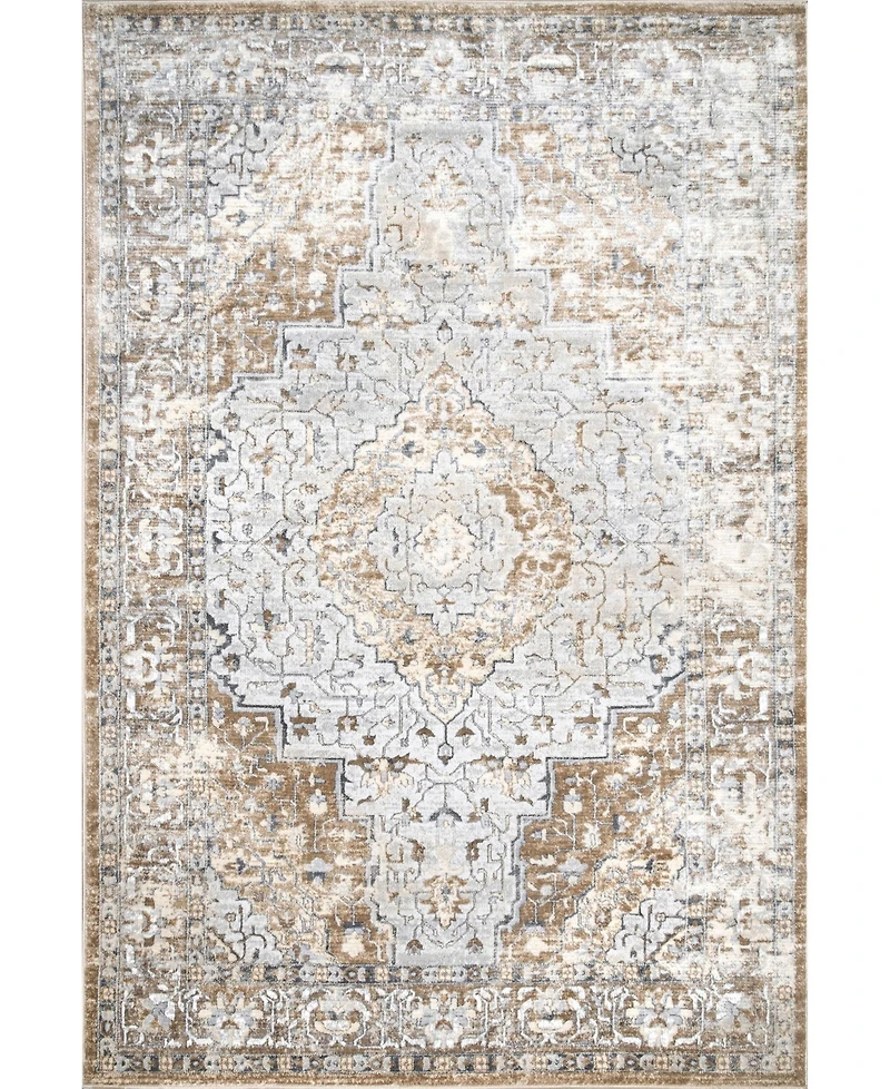 nuLoom Cyme Thea Medallion Beige 5' x 8' Area Rug