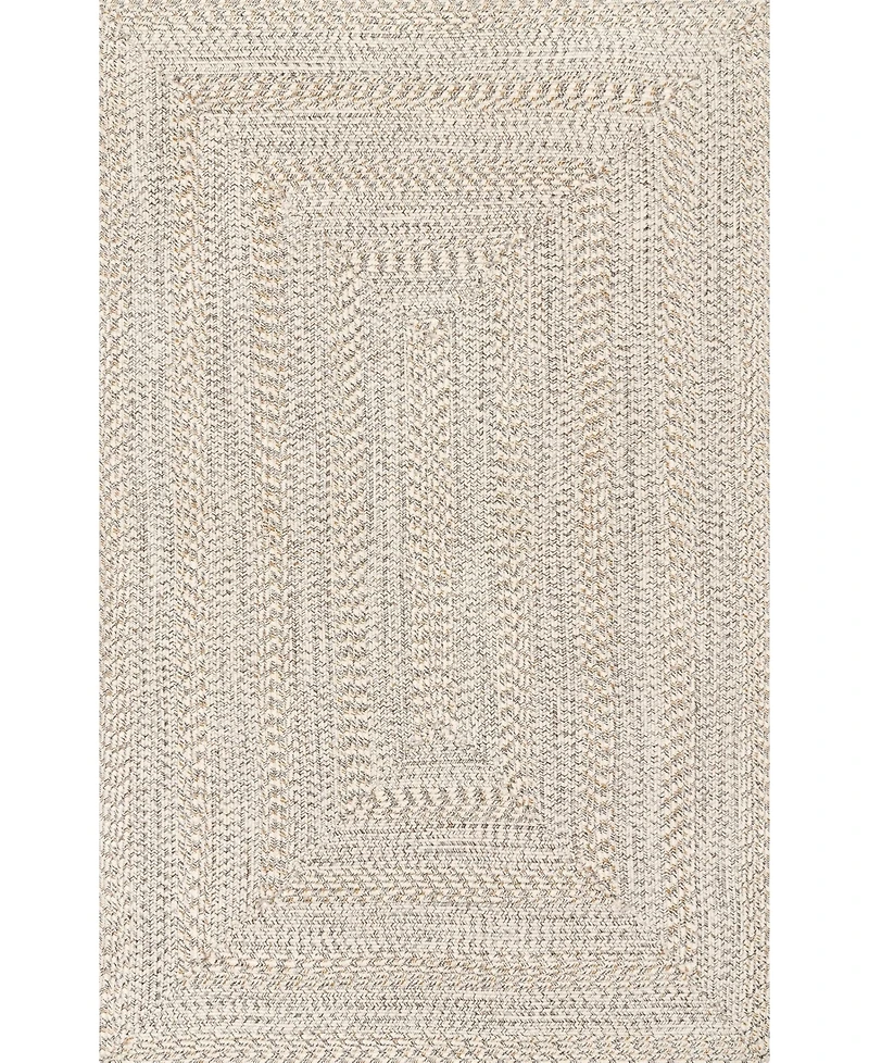 nuLoom Texture Braid Doutzen Indoor and Outdoor Ivory 5' x 8' Area Rug