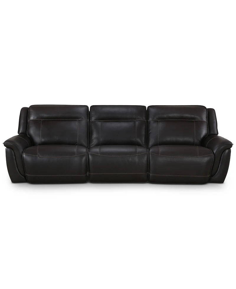 Lenardo 3-Pc. Leather Sofa with 3 Power Motion Recliners