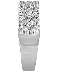 Diamond Triple Row Band (1 ct. t.w.) 14k White Gold