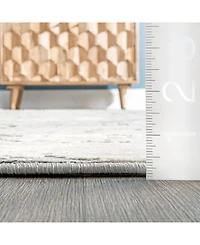 nuLoom Terra Contemporary Motto Abstract Beige 5' x 8' Area Rug