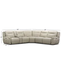 Lenardo 6-Pc. Leather Sectional with Power Recliners and Console
