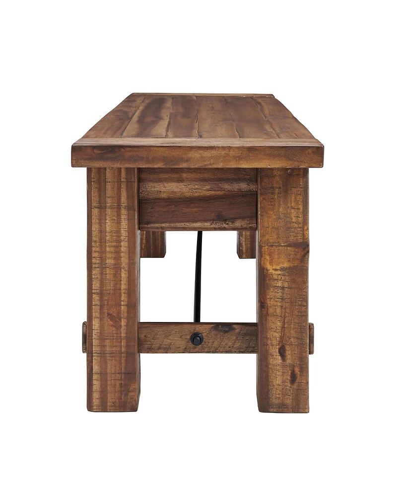 Alaterre Furniture Durango Industrial Wood Coat Hook Shelf and Bench Set