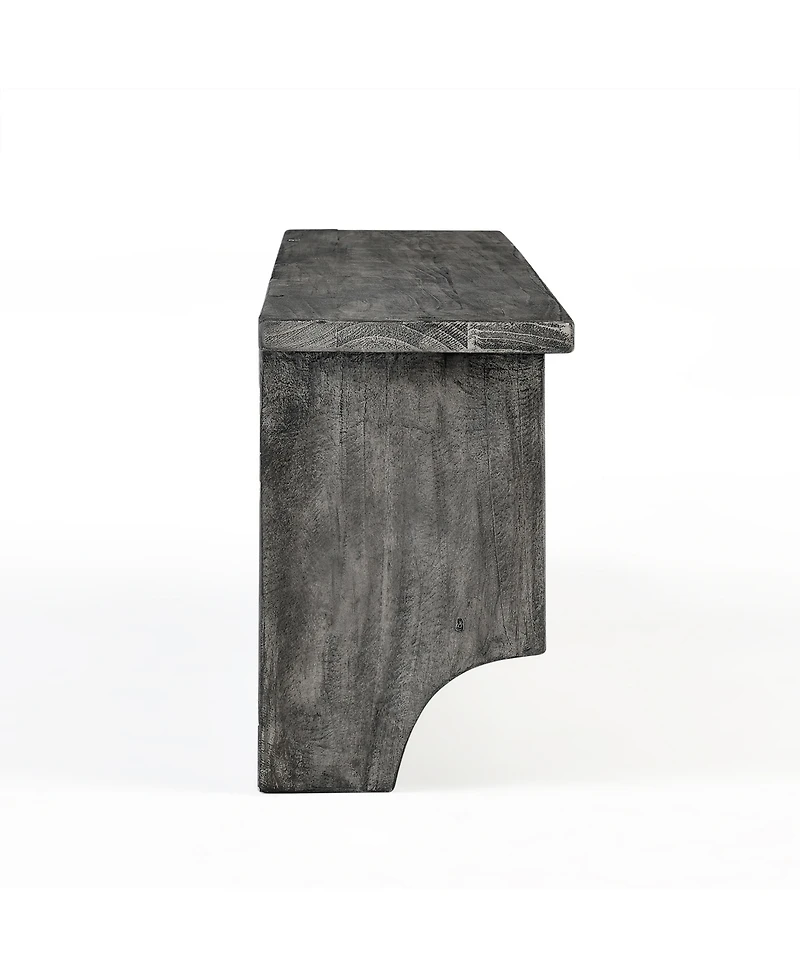 Alaterre Furniture Pomona Metal and Wood Entryway Coat Hook with Storage Cubbies