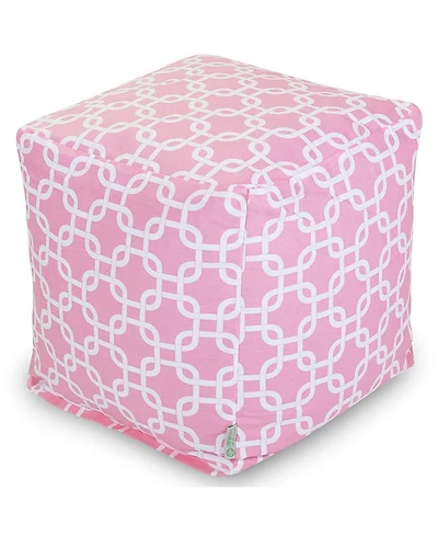 Majestic Home Goods Links Ottoman Pouf Cube with Removable Cover 17" x