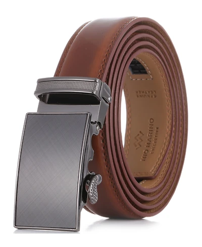 Mio Marino Men's Charcoal Depiction Ratchet Belt
