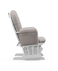 Storkcraft Hoop Glider and Ottoman - White with Pink