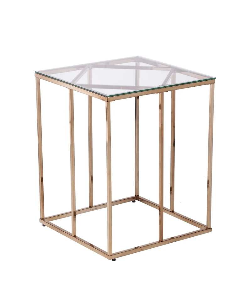 Southern Enterprises Imogen Contemporary End Table with Glass Top