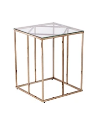 Southern Enterprises Imogen Contemporary End Table with Glass Top