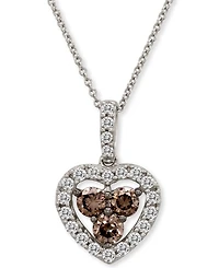 Le Vian Diamond Heart 18" Pendant Necklace (1 ct. t.w.) in 14k White Gold