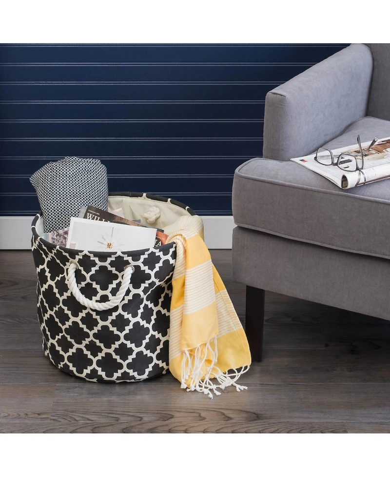Design Imports Polyester Bin Lattice Rectangle Large